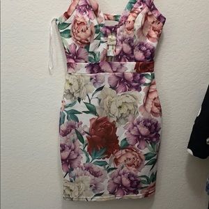 Floral body con dress